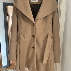 Calvin Klein Camel colored wool blend coat size 10